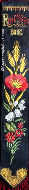 Silk bookmark with title words, verse and flowers