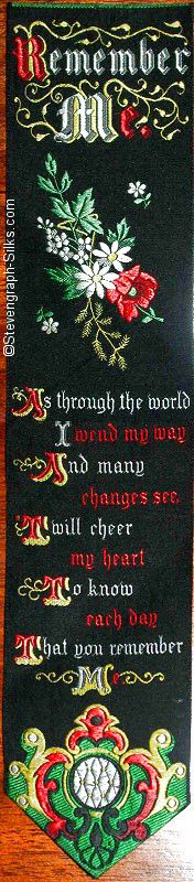 Bookmark with words and small image of flowers