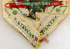 Stevens logo on the reverse pointed end of this bookmark