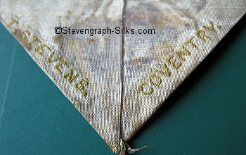 Stevens logo on the reverse pointed end of this bookmark