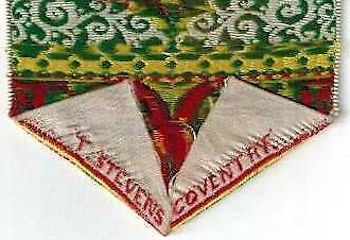 view of Stevens signature on the reverse pointed end of this bookmark