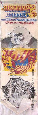Bookmark with words, image of Columbus and his men landing in America, an image of The Santa Maria, and a portrait of Columbus