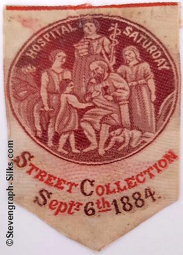 bookmark with title words and image of people administering to the poor