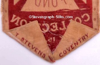 Stevens name woven on reverse pointed end of this bookmark
