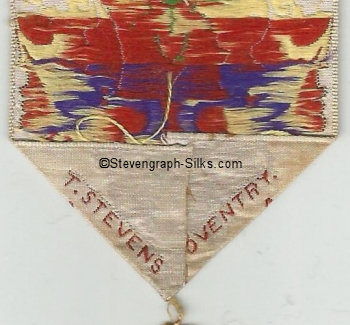 Stevens logo on the reverse pointed end of this bookmark