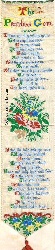 Bookmark with words and image of flowers