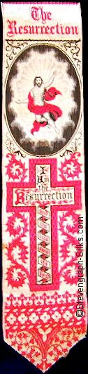 Bookmark with image of Christ inside an oval, and words