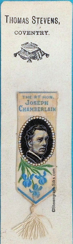 Small bookmark with title words above portrait)