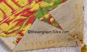 Stevens logo on the reverse pointed end of this bookmark