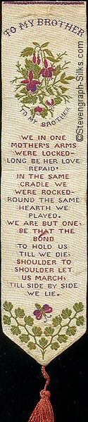 Bookmark with words and fuscia flowers