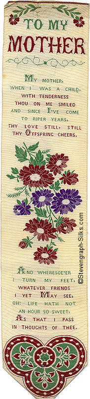 Bookmark with words of endearment towards Mother