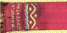 Stevens logo woven on reverse pointed end of this bookmark
