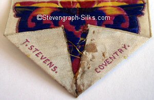 Stevens logo on the reverse pointed end of this bookmark