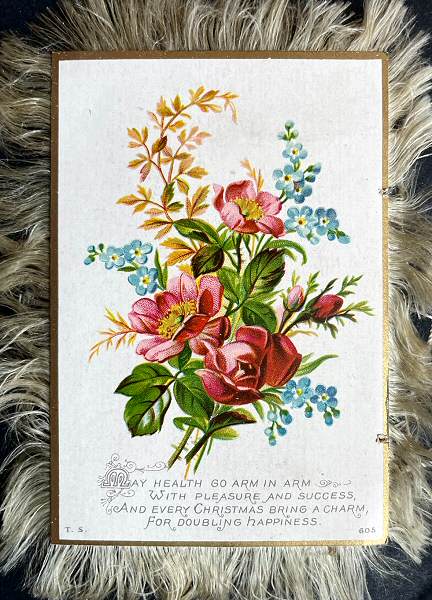 back printed card attached to padded cushion