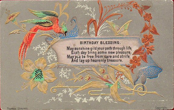 Japanese style printed card - Birthday Blessing