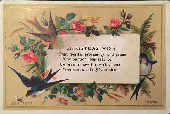 Bird printed card - Christmas Wish