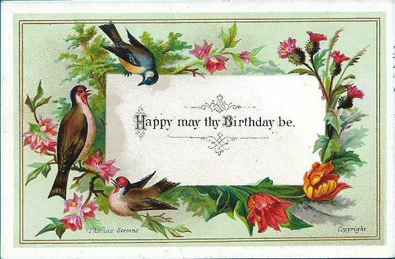 Bird printed card - Happy may thy Birthday be