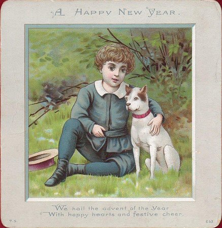 printed card with people - A Happy New Year