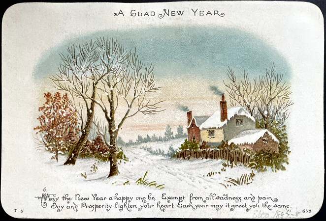 Miscellaneous card, with printed title words - A Glad New Year