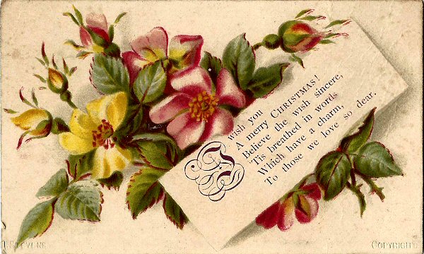 Miscellaneous printed card with title words - I Wish You a Merry Christmas