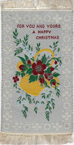 Rectangular Silk - " For You and yours a happy Christmas "