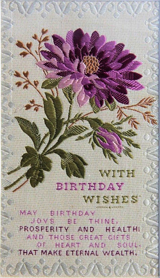 Rectangular Silk - " With birthday wishes "