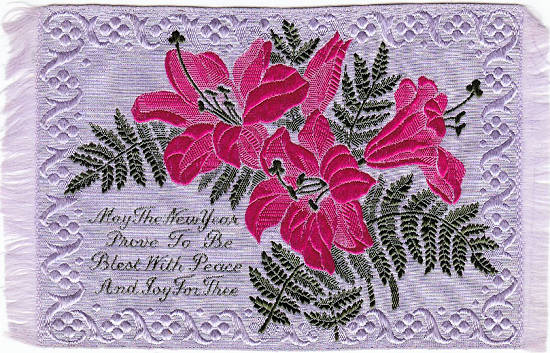 Rectangular Silk - " May the New Year prove to be blest with peace and joy for thee "
