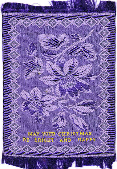 Rectangular Silk - " May your Christmas be bright and happy "