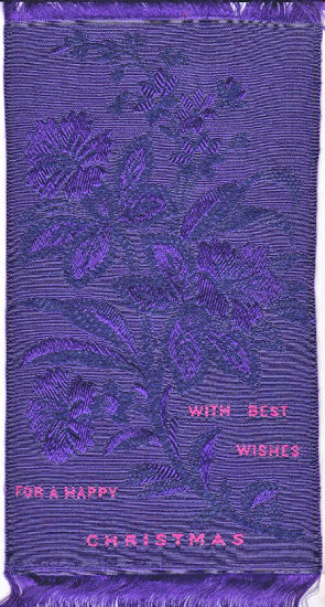 Rectangular Silk - " With best wishes for a Happy Christmas "
