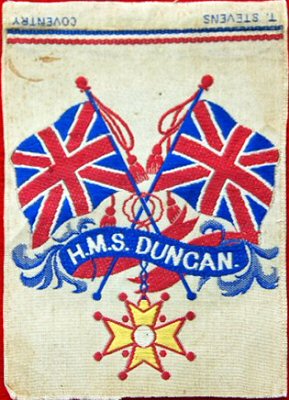 Ribbon with words: H.M.S. Duncan