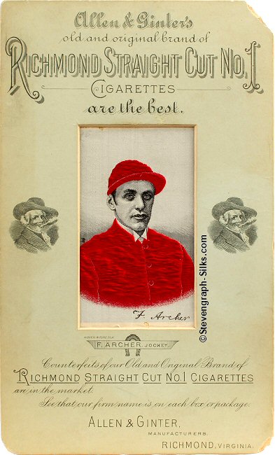 The Late Fred Archer - with scarlet jacket, sleeves and cap