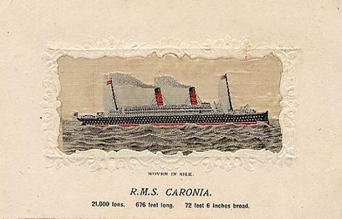 Ocean liner with two funnels and two masts