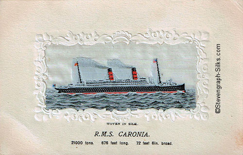 Ocean liner with two funnels and two masts