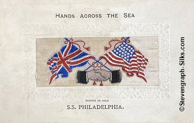 Hands Across The Sea silk postcard