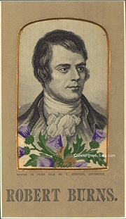A typical portrait woven in silk by Thomas Stevens - Robert Burns, the Scottish poet